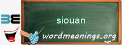 WordMeaning blackboard for siouan